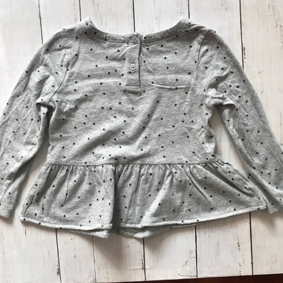 Baby Gap Star Long Sleeve Peplum Tee, size 4 - Picture 2 of 8